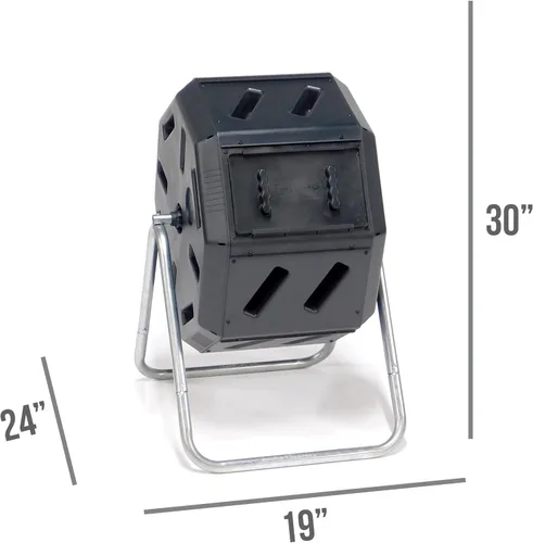 Miniatura 7 de FCMP Outdoor IM2000 - Compostador giratorio para exteriores fabricado en Canadá, 100% de resina reciclada - Recipiente giratorio de compostaje
