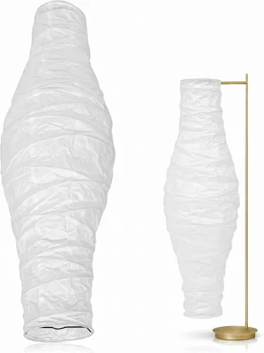 Balacoo Pantalla de lámpara de pie de papel, pantalla alta de esquina de pie de estilo nórdico, pantalla de papel de arroz para el hogar,