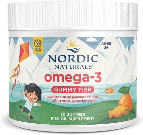 Nordic Naturals Nordic Omega-3 Gummy Fish, Tangerine – 30 Gummy Fish – 124 mg de Omega-3 total con EPA y DHA – Sin OMG – 30 porciones