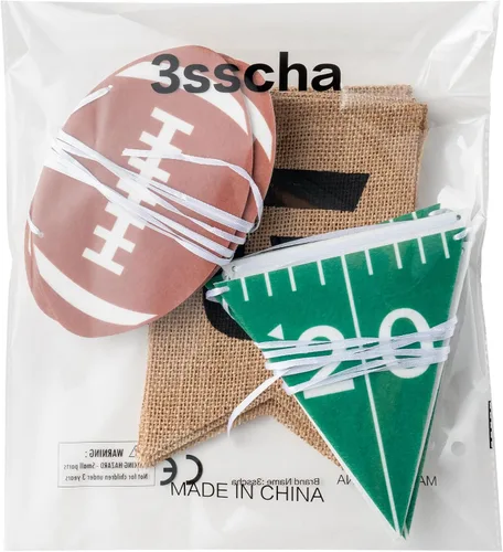 Miniatura 7 de Banners de arpillera y fieltro de fútbol, sin bricolaje, 3 unidades, pancarta de fútbol para juego, línea de tiempo, decoración para colgar