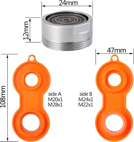 Miniatura 3 de 24 aireadores de grifo, reemplazo de restrictor de flujo de grifo de cocina de 15/16 pulgadas (0.945 in) con llave, aireadores de fregadero de rosca