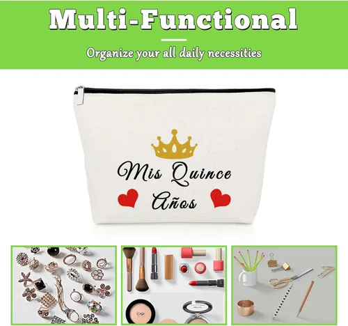 Miniatura 7 de Regalos de cumpleaños 15 para niñas, bolsa de maquillaje, regalos de cumpleaños para adolescentes de mamá, regalos de dulces 15 años, bolsa