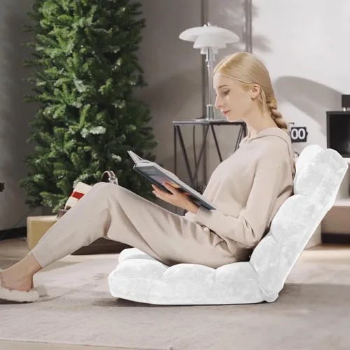 Miniatura 8 de Giantex Silla de Piso con Respaldo, 14 Posiciones Ajustables, Cama para Dormir Acolchada, Sofá Reclinable, Sillas de Piso Plegables para Videojuegos