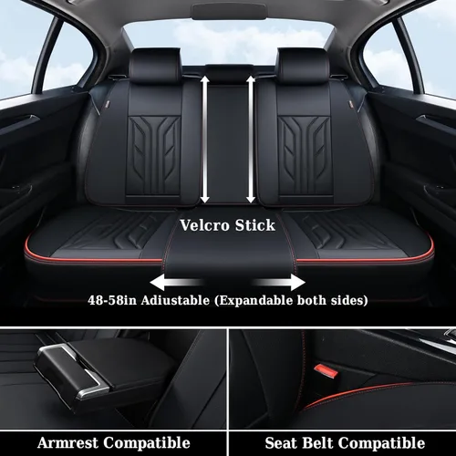 Miniatura 6 de Coverado Fundas de Asiento Delantero para Automóvil, 2 Piezas Fundas de Asiento de Cuero para Automóviles, Protector de Asiento de Automóvil Solo