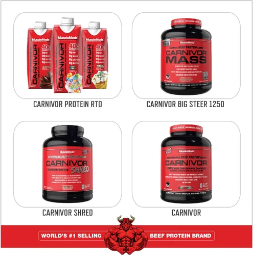 Miniatura 7 de MuscleMeds Carnivor Mass Chocolate Big Steer 1250, 15 libras (el embalaje puede variar)