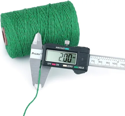 Miniatura 2 de Cordel de algodón para usar en la cocina, para atar carne preparada en casa, hacer salchichas, o para manualidades y aplicaciones de jardinería Verde