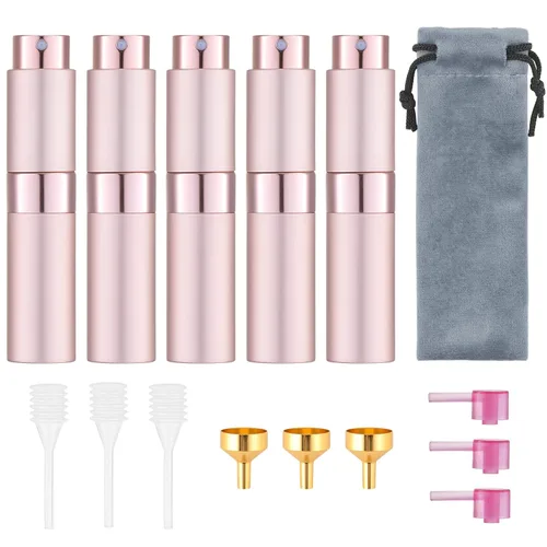 Miniatura 17 de Tekson Atomizador de perfume de viaje de 0.3 fl oz, recargable, mini botella de spray de colonia vacía, pequeño rociador portátil para después