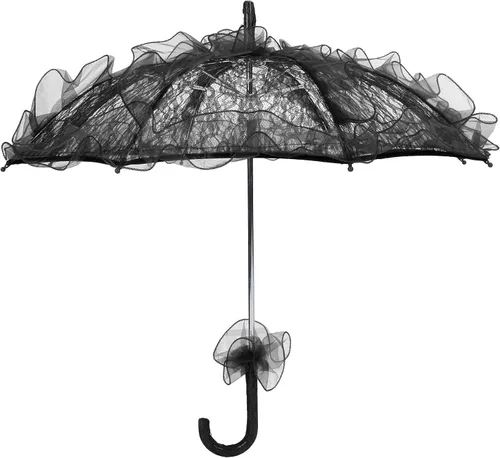 Parasol, sombrilla de tela de encaje, sombrilla negra, sombrilla de boda, decoración artesanal para bodas, fiestas, fotos, regalos, bailes,
