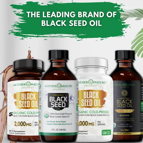 Miniatura 9 de Aceite de semilla negra USDA orgánico de Mother Nature, alto contenido de TQ 2%, prensado en frío, Nigella Sativa sin refinar, Omega 3 6 9