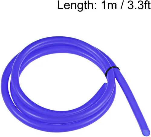 Miniatura 3 de uxcell Tubo de silicona, 1/4 pulgadas de diámetro interior x 5/16 pulgadas de diámetro exterior de 3.3 pies (3.3 ft) tubo de goma de silicona Azul