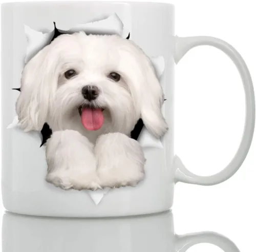 Miniatura 8 de Taza divertida de perro maltés – Taza de café divertida de cerámica – Regalo perfecto para amantes de los perros – Bonita taza de café novedosa