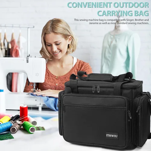 Miniatura 7 de Estuche de transporte para máquina de coser con múltiples bolsillos de almacenamiento para accesorios, bolsa universal de almacenamiento compatible