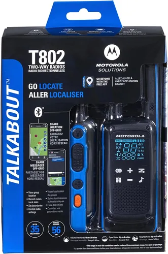 Miniatura 3 de Motorola Solutions, Talkabout T802, radio bidireccional portátil FRS, paquete de 6 walkie talkies, azul/negro, 22 canales, 3 puertos de carga dual