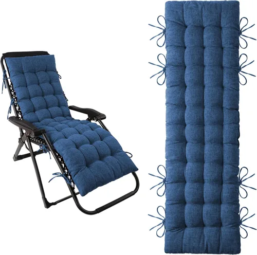 Miniatura 9 de ELFJOY Cojín para silla de descanso, lino sintético, gravedad cero, cojín de banco largo acolchado grueso para sillón reclinable, tumbona, banco