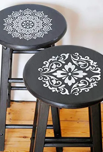 Miniatura 7 de Juego de 6 plantillas reutilizables de mandala (6 x 6 pulgadas), plantillas de pintura cortadas con láser para decoración de bricolaje, pintura