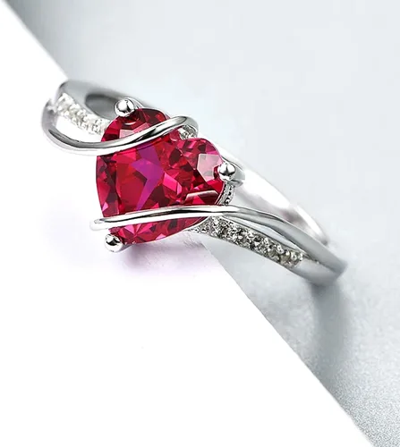 Miniatura 5 de ATTA GEMS Anillos de plata de ley para mujer, anillos de rubí rojo para mujeres y niñas, anillos de plata 925, delicado anillo de piedra natal