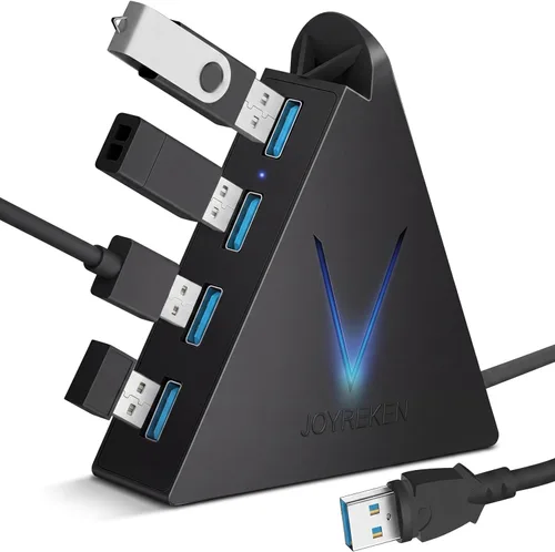 Miniatura 20 de Concentrador USB 3.0, JoyReken Separador USB de 4 Puertos para Laptop, Adaptador de Teclado y Mouse para PS4 Compatible con Xbox, PC, MacBook, Rosa