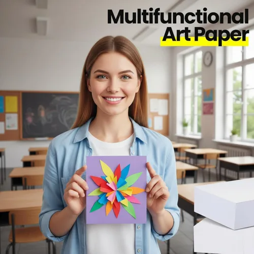 Miniatura 5 de Harloon 500 hojas de papel de construcción blanco a granel, pesado tamaño A4, papel de construcción blanco grueso para suministros de manualidades