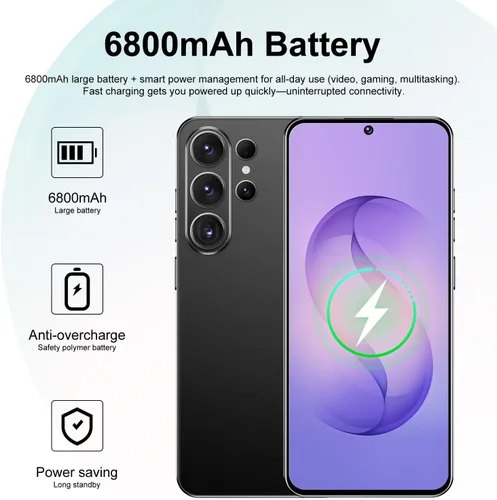 Miniatura 4 de Teléfono desbloqueado I26 Ultra Android Phone 10-core 12GB+512GB Teléfono celular 7 pulgadas Pantalla HD Teléfono móvil 108MP+48MP Cámara 6800 mAh