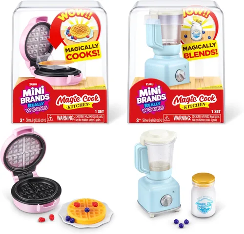 Miniatura 9 de Mini Brands ZURU - Cápsula de cocina mágica Really Works serie 1 para hacer pasta y bistec con sartén, aparatos de cocina en miniatura que funcionan