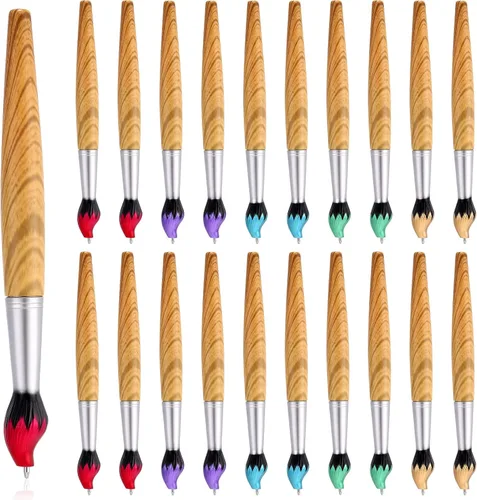 20 pinceles de bambú con forma de pincel, bolígrafo retráctil, bolígrafos de tinta para actividades artísticas, escuela, papelería, fiestas de