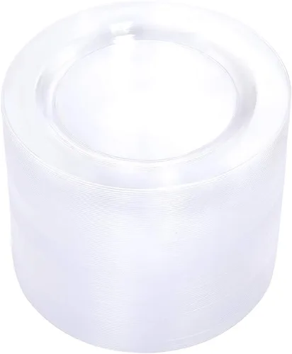 Miniatura 22 de bUCLA 30 platos de plástico transparente desechables, platos de plástico transparente resistentes de 10.25 pulgadas para fiestas y bodas