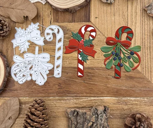 Miniatura 2 de Lapoo Troquel de corte de metal de Navidad para álbumes de recortes, fondos 3D, troqueles de corte de marco, decoración de álbum de bricolaje