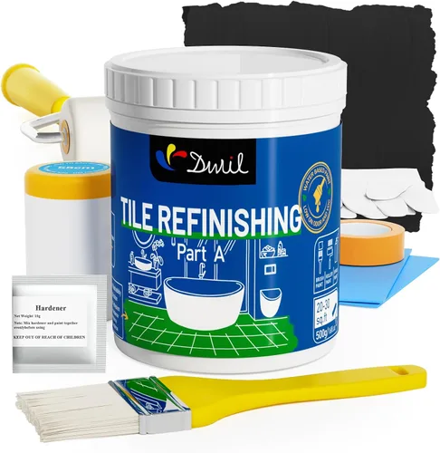 Miniatura 15 de DWIL Kit de pintura para bañera, bañera y azulejos con herramientas, pintura blanca para bañera a base de agua y bajo olor, fácil de usar para Blanco