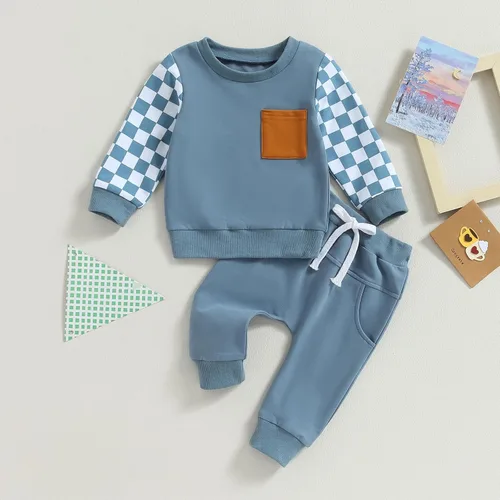 Miniatura 2 de Lesimsam Conjunto de sudadera de manga larga para bebé niño y niña, para otoño e invierno