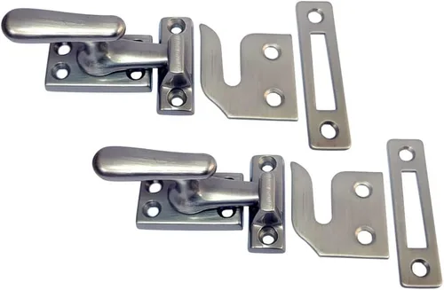 Miniatura 11 de QCAA Cerradura de ventana abatible de latón macizo, pequeño, negro mate, paquete de 2 Mate negro