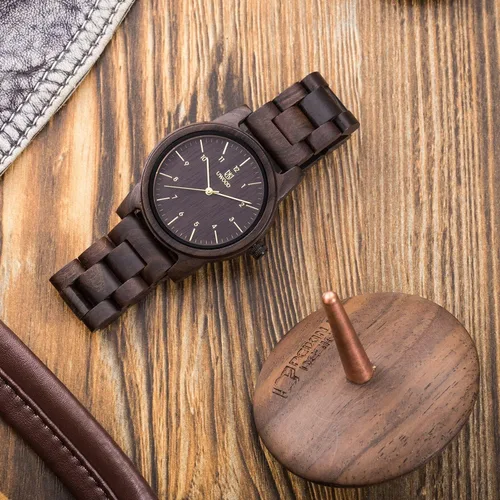 Miniatura 3 de Reloj de Madera para Hombre, Relojes de Madera Hechos a Mano Minimalistas para Mujeres y Hombres, Reloj de Madera Ligero para Hombre, Relojes