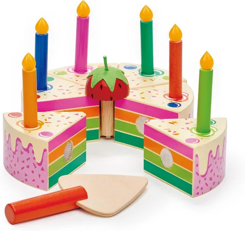 Tender Leaf Toys - Pastel de cumpleaños de comida de juego de simulación - Desarrolla habilidades sociales y juego imaginativo para niños mayores de