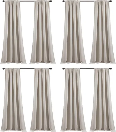 Miniatura 15 de Lush Decor Paneles de cortinas aisladas para oscurecer la habitación, con bolsillo para barra, par de cortinas largas para dormitorio o sala