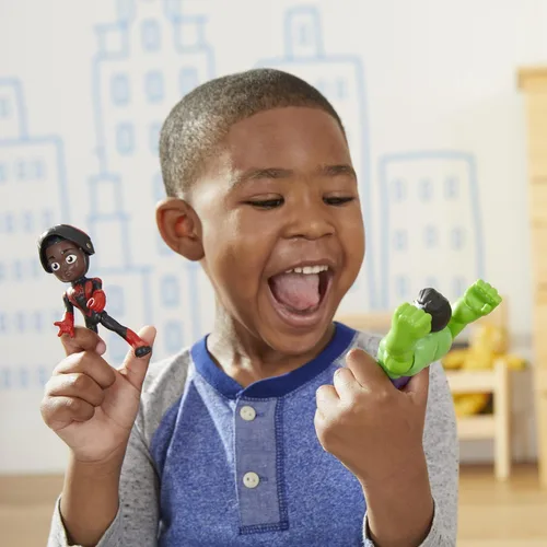Miniatura 4 de Spidey y sus Increíbles Amigos Paquete de Revelación de Héroes de 2 Unidades, Figuras de Acción de Marvel con Función de Máscara Abatible, Miles