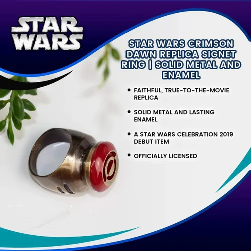 Miniatura 6 de Star Wars Crimson Dawn - Anillo de sello réplica de metal sólido y esmalte Metal