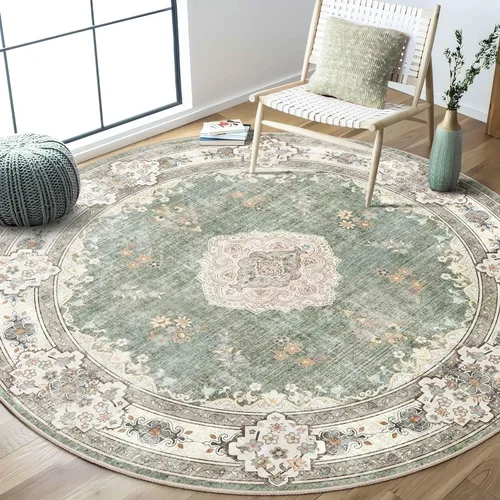 Miniatura 94 de Alfombra Verde MUJOO de 8'x10', Alfombras de Área para Sala de Estar, Alfombras Lavables, Alfombra Grande de Área, Alfombra Boho de Área de 8'x10