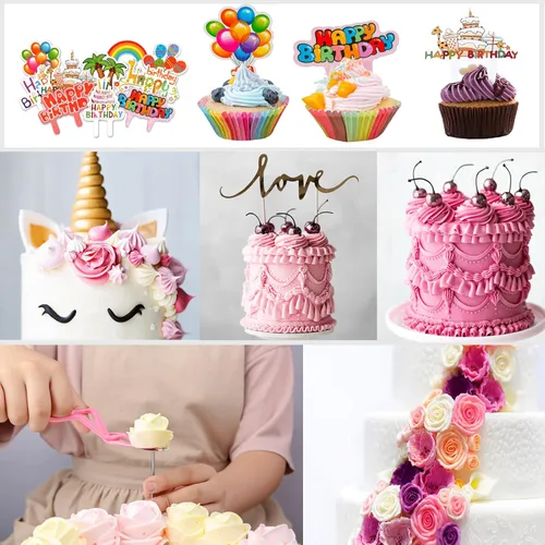 Miniatura 8 de Kit de Herramientas de Suministros para Decoración de Pasteles 356 piezas, Accesorios de Repostería Nifogo con Plato Giratorio para Pasteles, Manga