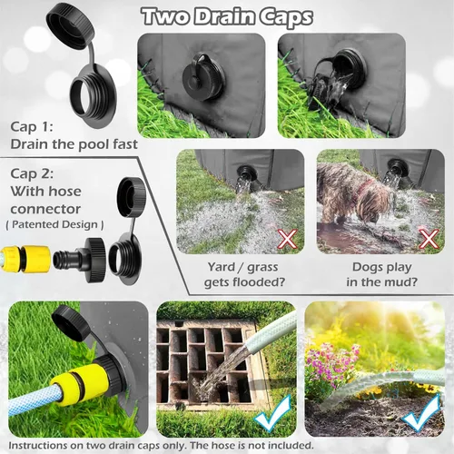Miniatura 2 de Jasonwell Piscina plegable para perros y mascotas, piscina plegable para mascotas, bañera para niños, piscina para cachorros, perros pequeños, Mdf