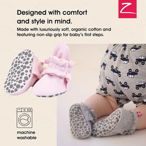 Miniatura 2 de Zutano - Botines de algodón orgánico para bebés, de suela antideslizante suave, calzado suave fácil de poner