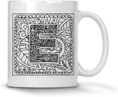 Miniatura 4 de Alankathy Mugs Taza de café monograma, 11 oz, color blanco (A)