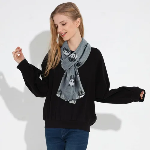 Miniatura 2 de GERINLY Lindo Panda Bear Bufandas para mujer algodón cabeza Wrap bufandas Panda regalos Accesorios