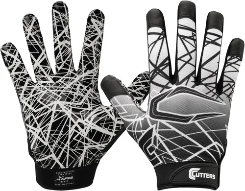 Miniatura 18 de Guantes de fútbol Cutters - Guantes de receptor de fútbol para el día del partido con agarre de silicona de alta adherencia, soporte y protección