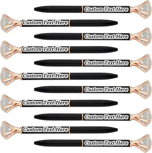 10 bolígrafos personalizados a granel con diamante, recuerdos de boda, recuerdos grabados con nombre, logotipo, texto para negocios, fiestas,