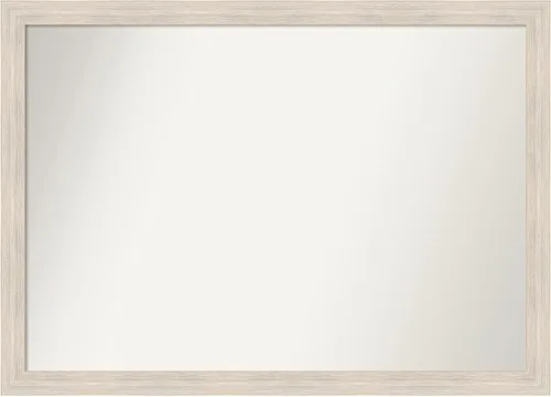 Miniatura 309 de Amanti Art Espejo de baño blanco para sobre el fregadero, 30 x 35 pulgadas, espejo de tocador rectangular estrecho de Eva de oro blanco, marco