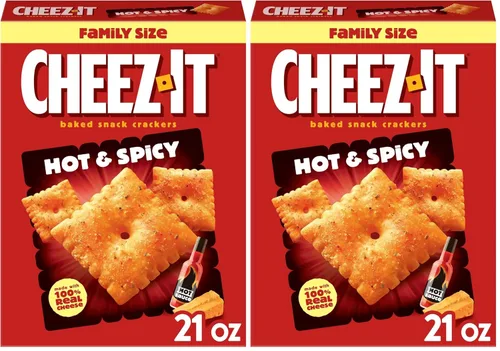 Miniatura 12 de Cheez-It Galletas de queso, galletas horneadas, aperitivos de oficina y niños, calientes y picantes, caja de 5.25 libras (12 cajas)