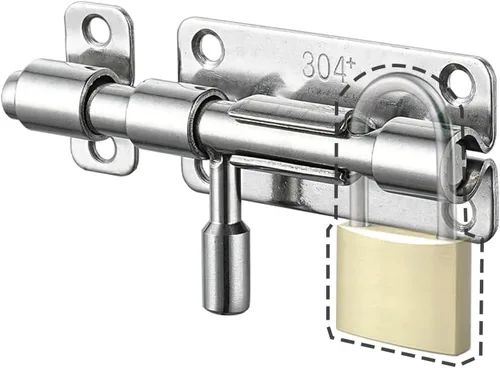 Miniatura 7 de JQK Cierre de puerta con perno de barril, perno deslizante de puerta de 10,2 cm, acero inoxidable 304, cierres de puerta de seguridad con espesor