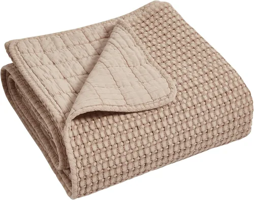 Miniatura 8 de Levtex Home Mills Waffle - Juego de colcha King (122 x 106 pulgadas) con 2 fundas de almohada (36 x 20 pulgadas) - Rubor - Juego de colcha de Blush