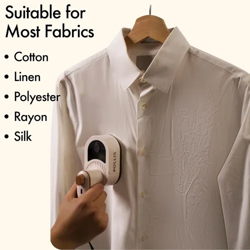 Miniatura 4 de Pollis Plancha y Vaporizador Portátil 2 en 1 para Ropa, Fácil para Viajar y Dormitorio, Diseño Ligero, Tecnología Giratoria de 180 Grados, Tanque