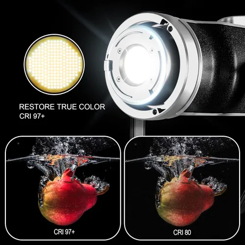 Miniatura 2 de GVM - Kit de luz de video RGB de 200 W, luz de estudio LED bicolor con caja de luz de linterna de 26 pulgadas, iluminación de fotografía