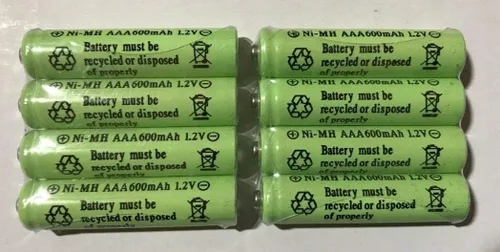 Miniatura 5 de 8 piezas tamaño 1.2V AA (300/600/800mAh) o AAA (600mAh/800mAh) y batería recargable Ni-Cd/Ni-MH para luz solar y dispositivos solares